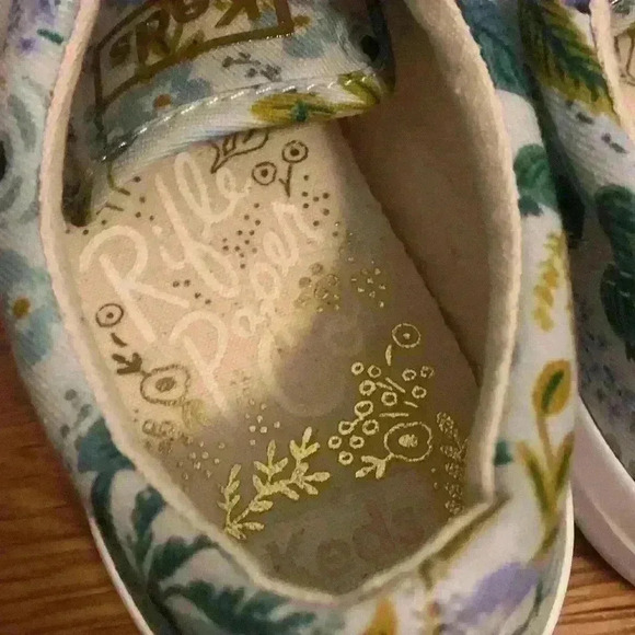 Keds X Rifle Paper Light Blue Garden Party Anchor Sneaker, Womens Size 5.5 - Picture 5 of 14